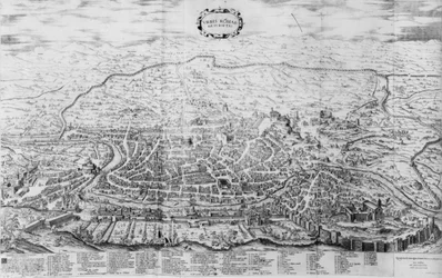 Róma térképe az 1562-ben kiadott „Speculum Romanae Magnificentiae” című műből